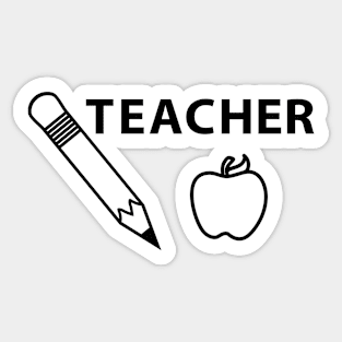 Teacher - Black and White Sticker